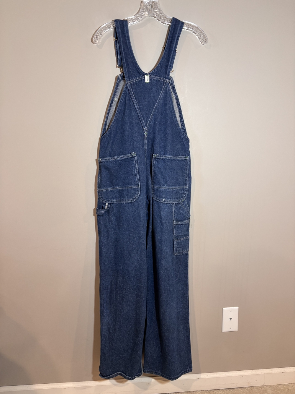 Key Imperial Vintage Denim Jean Work Farm Carpenter Bib Overalls Size M - Picture 2 of 5